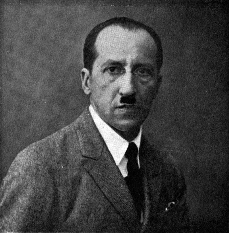 Retrato em preto e branco de Piet Mondrian